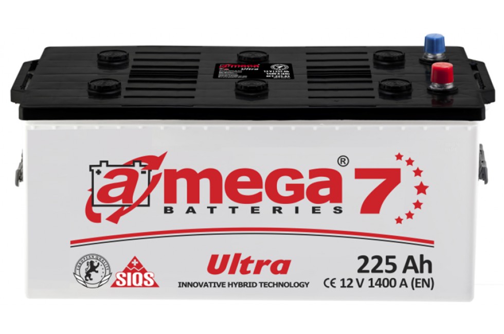 Аккумулятор A-mega Ultra  225 (3) R+ 1400 A (EN)